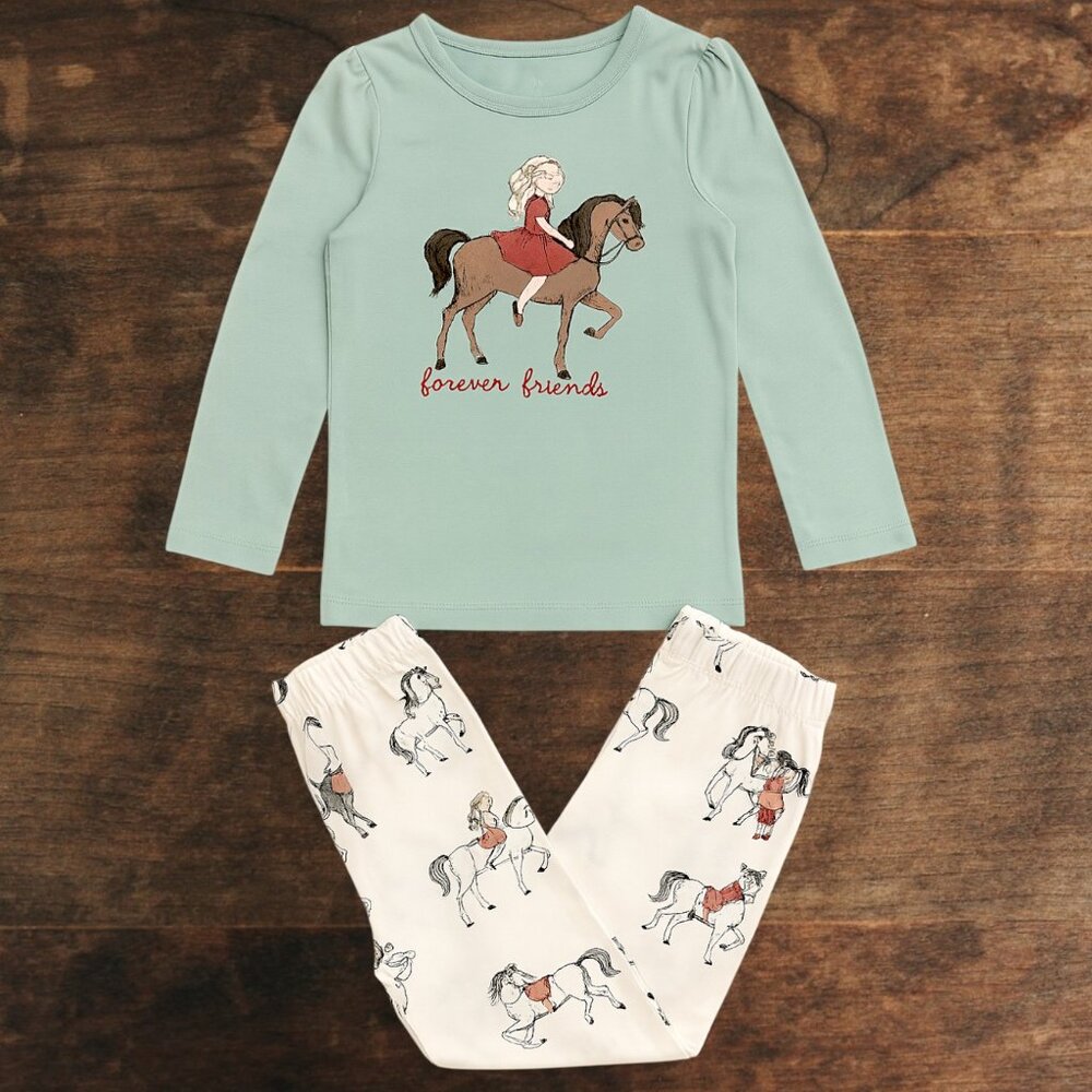 Forever Friends Pajama Set – Horse & Rider Dreams for Kids Soft Cotton 4T NWT